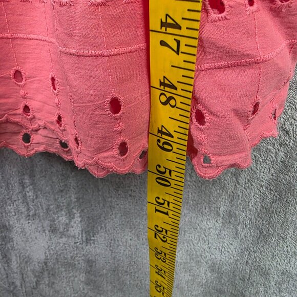 Womens Lane Bryant Pink Eyelet Sundress Adjustable Straps & Back Zipper Size 26 - Picture 7 of 8